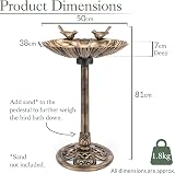 CHRISTOW Clam Shell Bird Bath Resin Bronze 80x50x38cm Garden Decor view 6