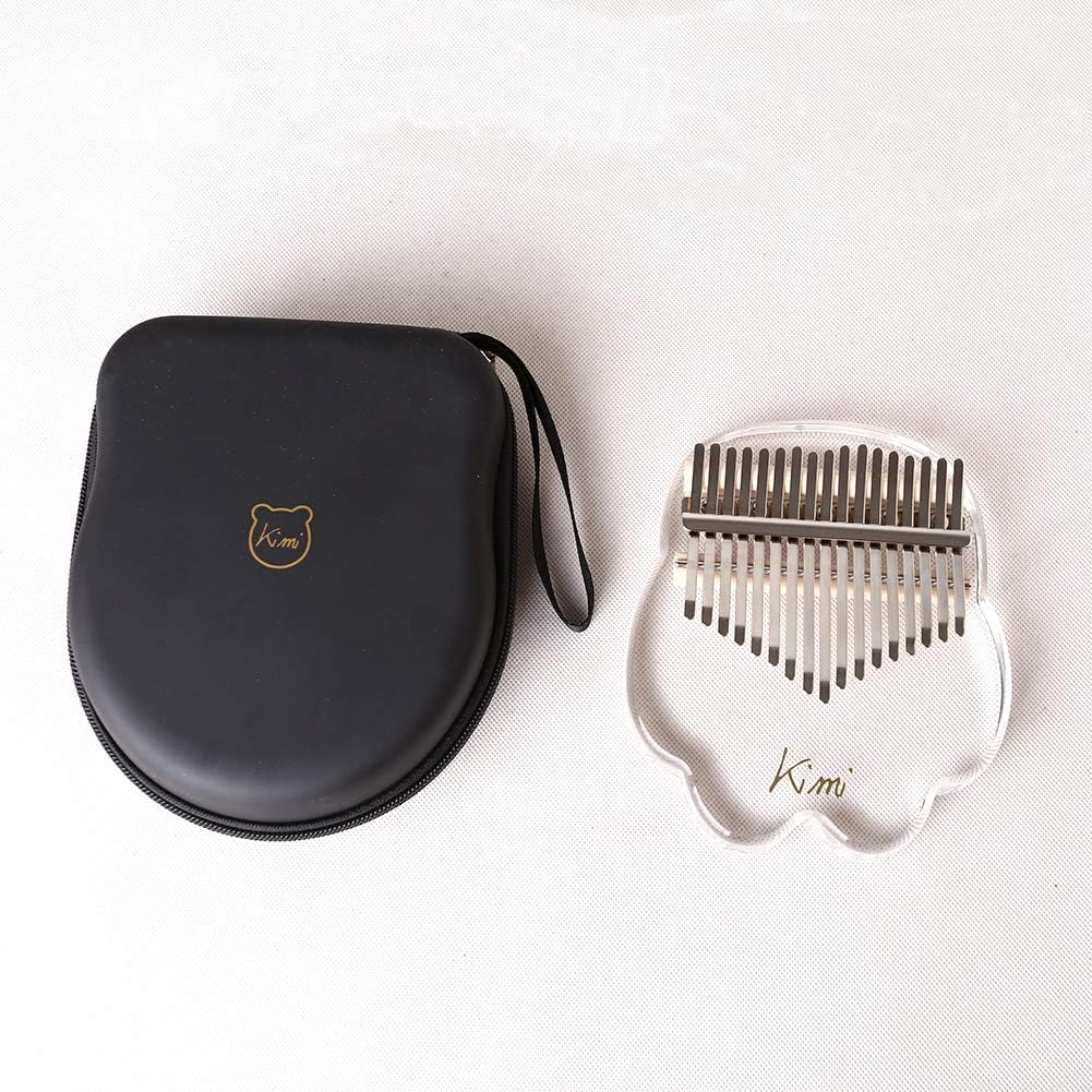 q0CCkYt Apply to Cute Cat Claw Shaped 17 Key Kalimba Acrylic Thumb Piano Transparent Keyboard Instrument with Tuner Hammer + Gig Bag