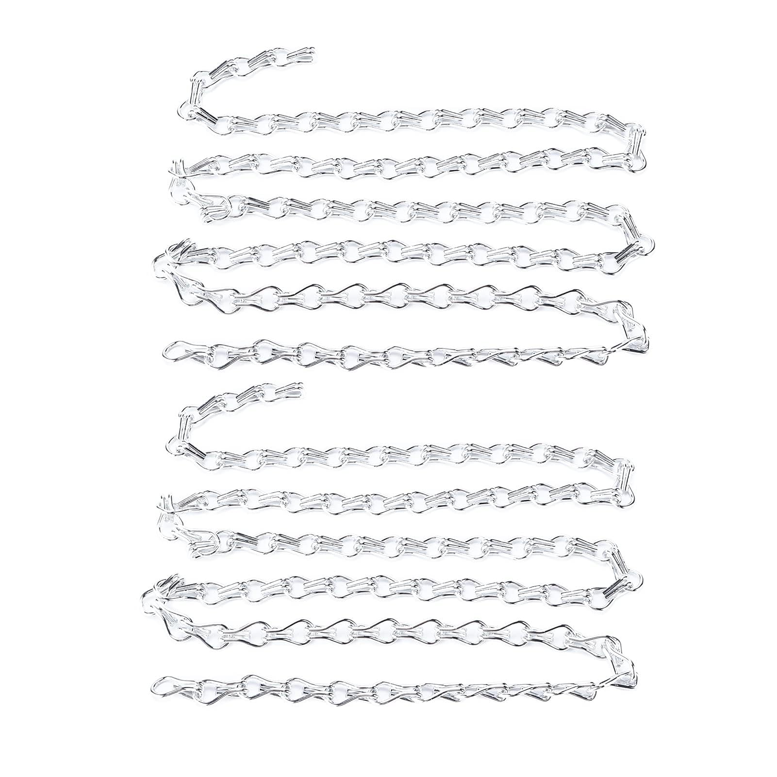 2Pcs Assembly Light Fixture Chain, One Meter Rustproof Heavy Duty Welded Chain Link for Hanging Planter Birdcage(Silver)