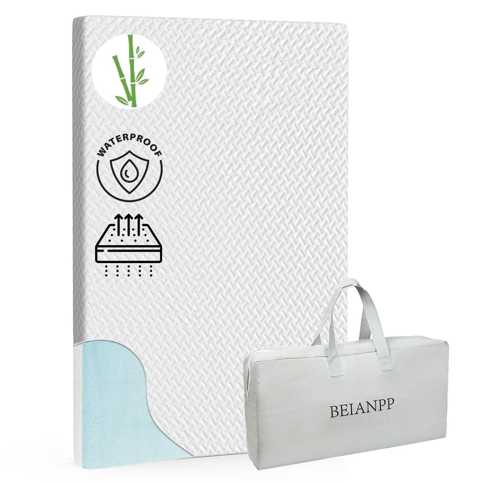 Photo 1 of BEIANPP Pack and Play Mattress Pad 38"x26" for Playpen and Playard, Gel Memory Foam Dual Sided 2-Stage Baby Pack N Play Mattresses Topper, Breathable and Waterproof Cover