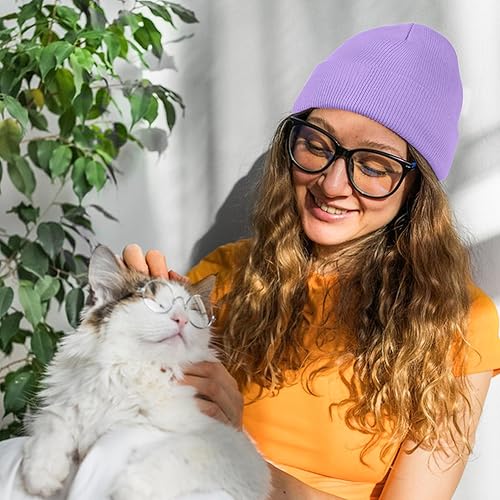 American Trends Men Women Beanie Hat Knit Cuffed Winter Hats Warm