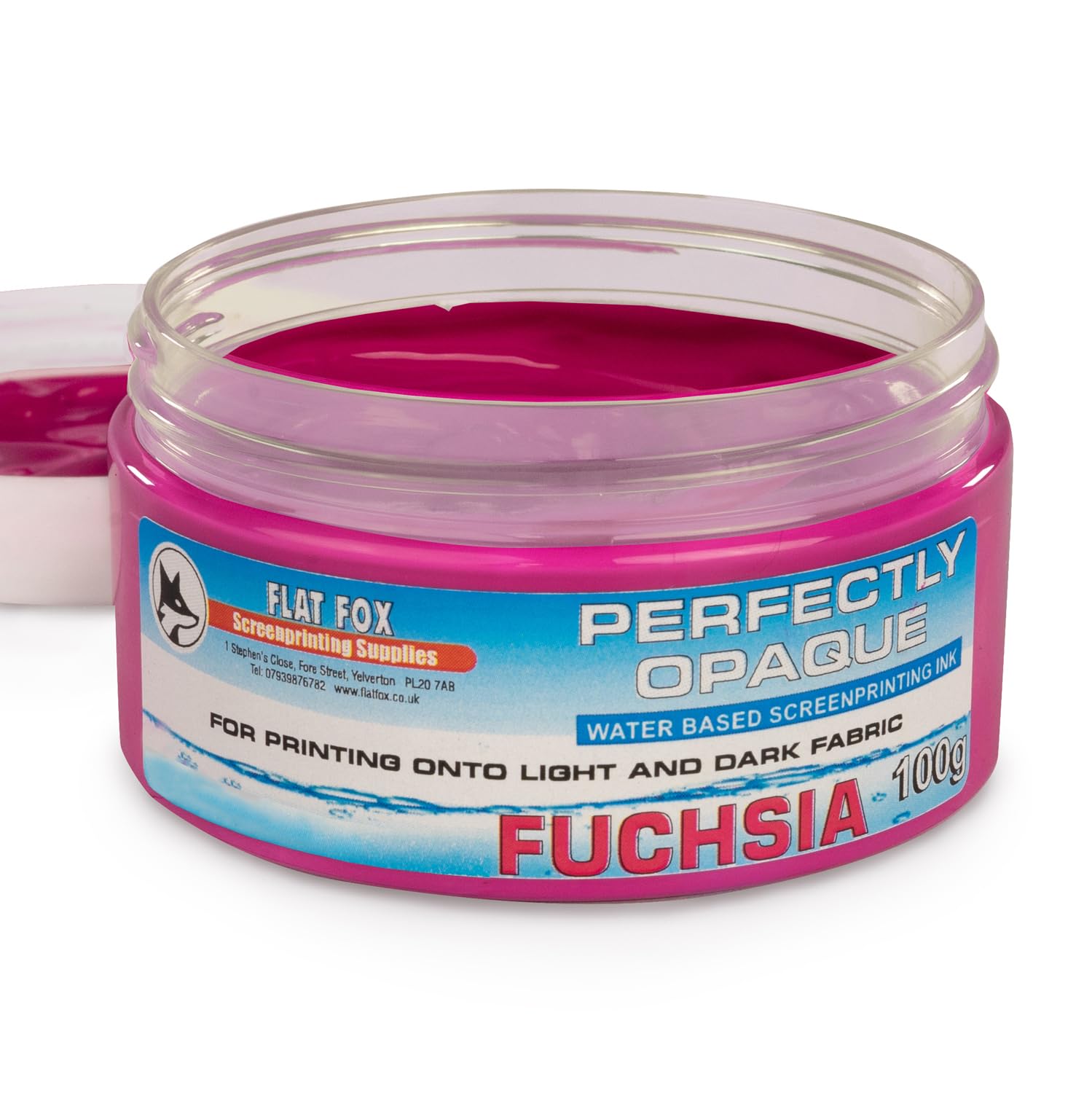 Flat Fox Screen Printing Opaque Water Based Fabric Inks (Fuchsia, 100g)…