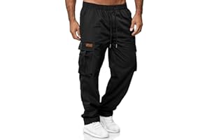 HOTake Men's Casual Cargo Sweatpants Waist Drawstring Joggers Hiking Tactical Pants for Men with Pockets