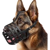 Mayerzon Humane Basket Dog Muzzle for Medium Large Dogs Anti Biting Eating | Soft Basket Style, Allow Pull Panting &amp; Drinking, Training Walks Grooming Vet Visits Use, Fits German Shepherd Labrador | L