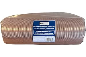 PROPLAST, Clear Dust Collection PU Flex Hose, 6 INC X 6.56 FT, Reinforced with Copper Coated Steel Wire, Flexible, Durable & 