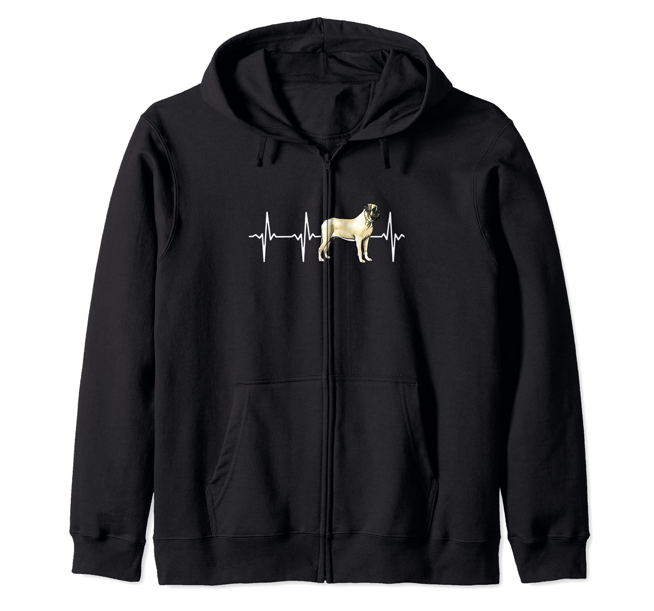 Mastiff Heartbeat Love My Dog Zip Hoodie