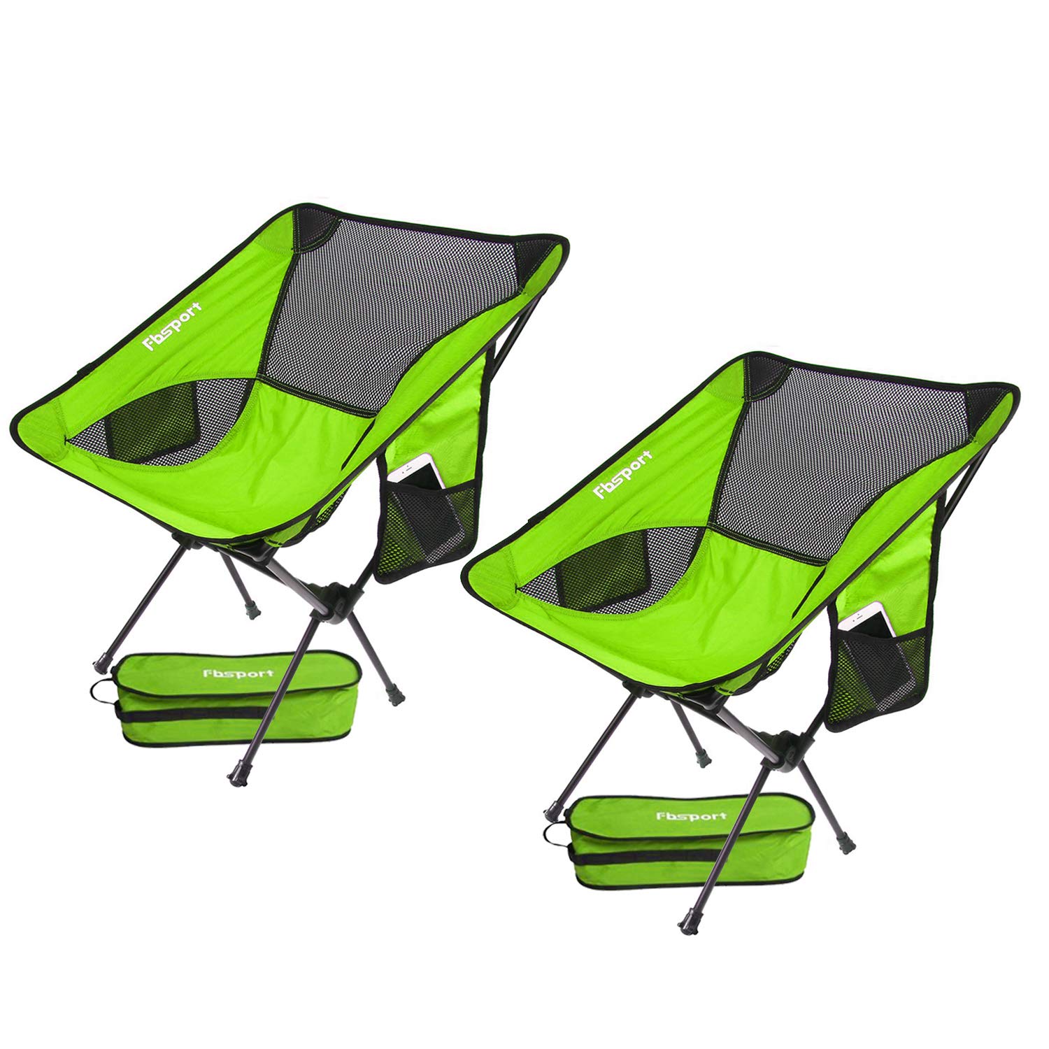 FBSPORT Lightweight Folding Camping Backpack Chair 1 Pack/2 Pack Compact & Heavy Duty Portable Chairs for Hiking Picnic Beach Camp Backpacking Outdoor Festivals