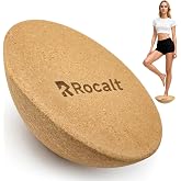Rocalt Half Ball Balance Trainer, 11.8&rdquo; Cork Wobble Board | Solid cork build, 330 lb support, surfboard accessories for core, ankle, Pilates and office movement
