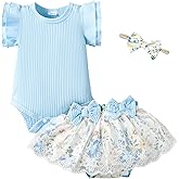 Mioglrie Preemie Clothes Girl Newborn Girl Outfits Infant Baby Girl Clothes Summer Romper Dress Shorts Set