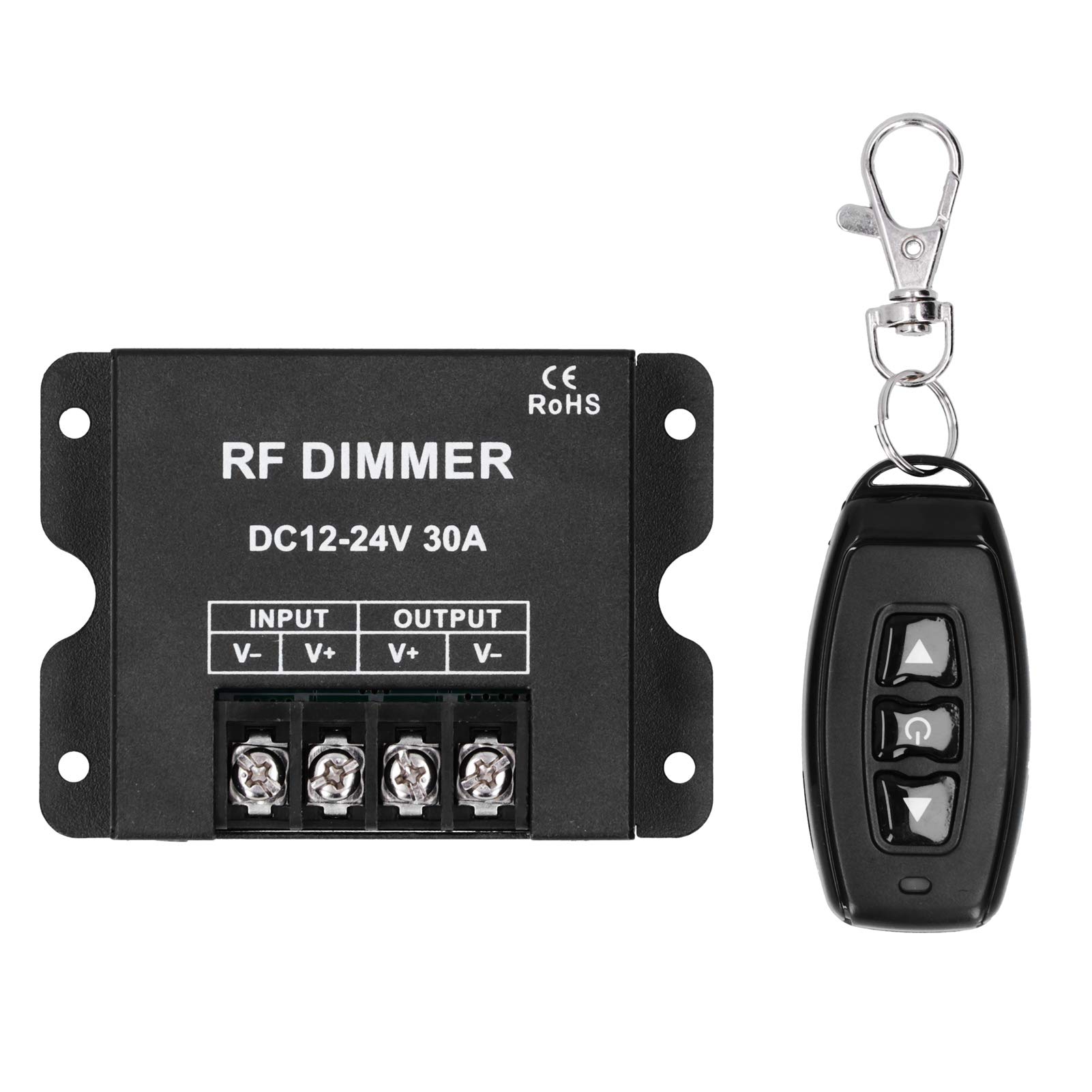 AUNMAS Dimmer Light Switch, 30A High Power RF String Dimmer Switch for LED Lights, MR16 Spotlights, Recessed Lights, -20-70℃ DC12-24V Single Color Controll