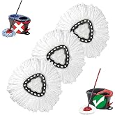 Mop Head Replacement, 3 Pack, Compatible for EasyWring 1-Tank System | Highly Absorbent, Microfiber, Machine Washable, Reusable, Easy to Replace, No Streaks, Household Cleaning Supplies