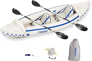 Sea Eagle SE330 Two Person Inflatable Kayak with Seats, Paddles, Bag-Affordable-Lightweight-Portable