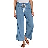 Gloria Vanderbilt Womens Soft Drape Drawstring Pull on Wide Leg Crop Standard