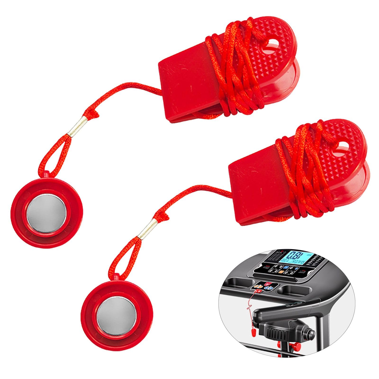 DALAETUS 2 pcs Magnetic Safety Switch for Treadmills, treadmill safety key, Emergency Stop Accessory for Treadmill Safety treadmill accessories, Red