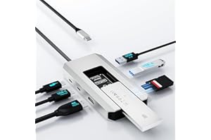 WAVLINK 8 in 1 USB C Hub with M.2 NVMe/SATA SSD Enclosure 10Gbps, 4K HDMI, USB-C/A 10Gb, 100W PD, SD&TF, Aluminum Alloy USB C