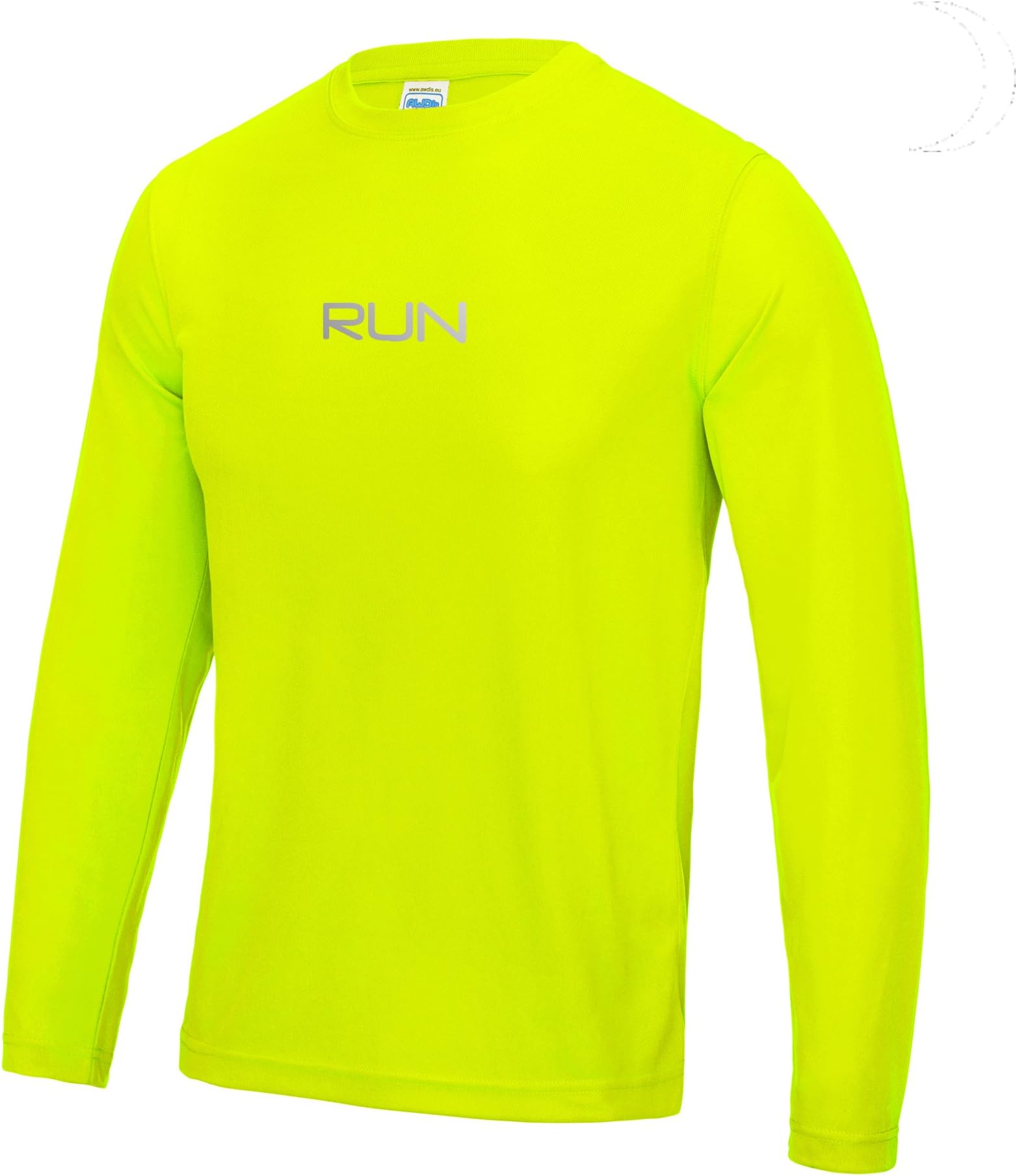 MovoBright Ultra Hi Viz Pro Safe Run Top Mens Long Sleeve #run Reflective Safety T Shirt