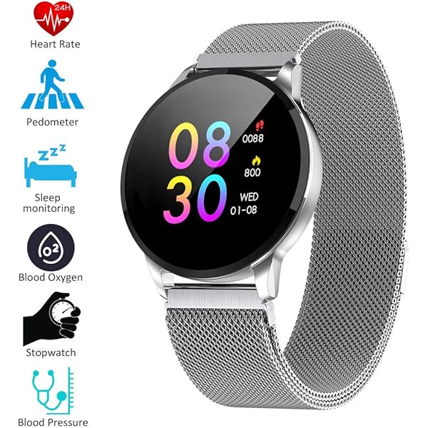CWL W8 Smartwatch Fitness Tracker Watch IP67 Round Smart Watch con ...