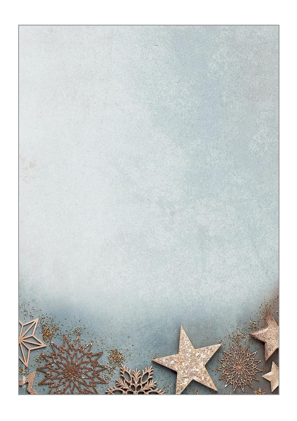 SIGEL DP430 Christmas Motif Papers "Glamorous Christmas" - Blue, Kupfer - 90 GSM - A4-100 Sheets