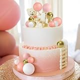 ASTARON 20 Pcs Rose Gold Ball Cake Topper Decorations Mini Balloons view 4