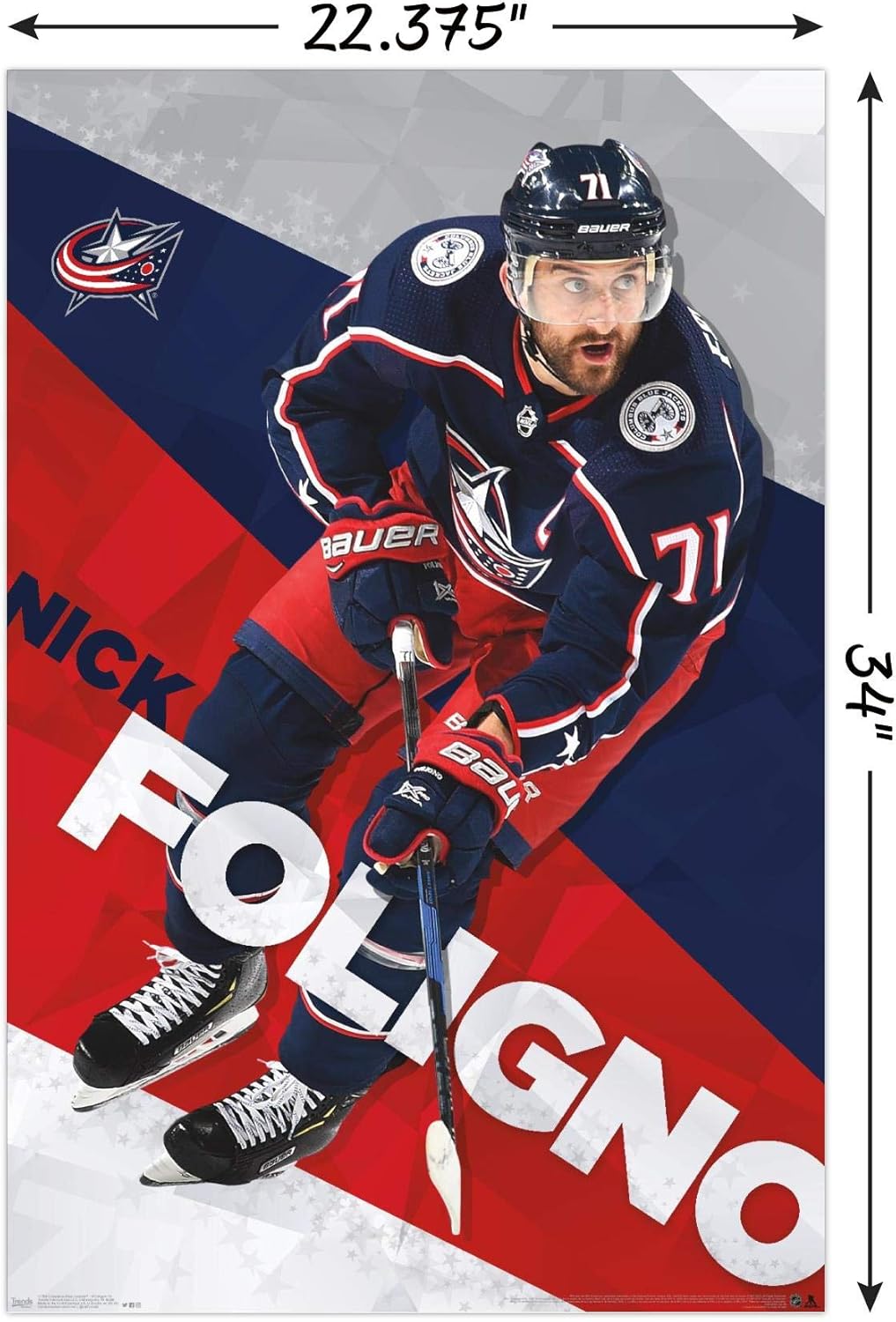 Amazon Com Trends International Nhl Columbus Blue Jackets Nick Foligno 19 Wall Poster 22 375 X 34 Poster Clip Bundle Posters Prints