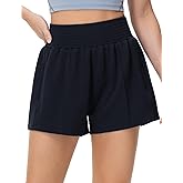 THE GYM PEOPLE Women's High Waist Sweat Shorts Summer Athletic Lounge Short with Zipper Pockets