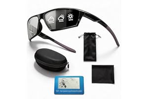Photochromic Cycling Glasses for Men, Polarised Sports Running Sunglasses Men Women, Wrap Around Sports Sunglasses for Drivin
