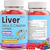 3000mg Liver Detox Repair & Cleanse Gummies | Milk Thistle 2000mg with Turmeric Dandelion Root & Artichoke for Liver Detox, Liver Support & Renew, Antioxidant, Gut, Skin - Fruit Flavor, 60 Gummies