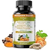 GREENPEOPLE Menopause Supplements for Women - Black Cohosh & Ashwagandha for Hot Flashes, Night Sweats, Mood Swings, Hormonal Balance Support,10 Billion CFU Probiotic - 120 Capsules Vegan Gluten-Free