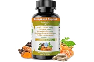 GREENPEOPLE Menopause Supplements for Women - Black Cohosh & Ashwagandha for Hot Flashes, Night Sweats, Mood Swings, Hormonal Balance Support,10 Billion CFU Probiotic - 120 Capsules Vegan Gluten-Free