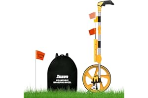 Zozen Distance Measuring Wheel in Feet and Inches, with 20pc Marking Flags and Flags Holder, Collapsible Measure Wheel - Imperial Industrial with Big Kickstand to Keep Stand, Include Backpack.
