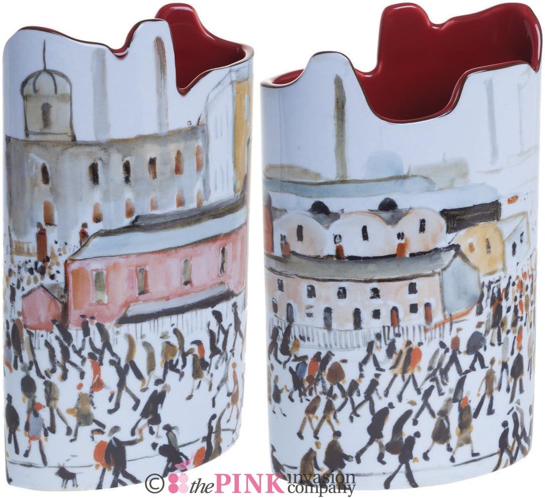 Dartington John Beswick Lowry Going To Work Ceramic Art Vase 21x12cm Silhouette D'Art Parastone SDA035