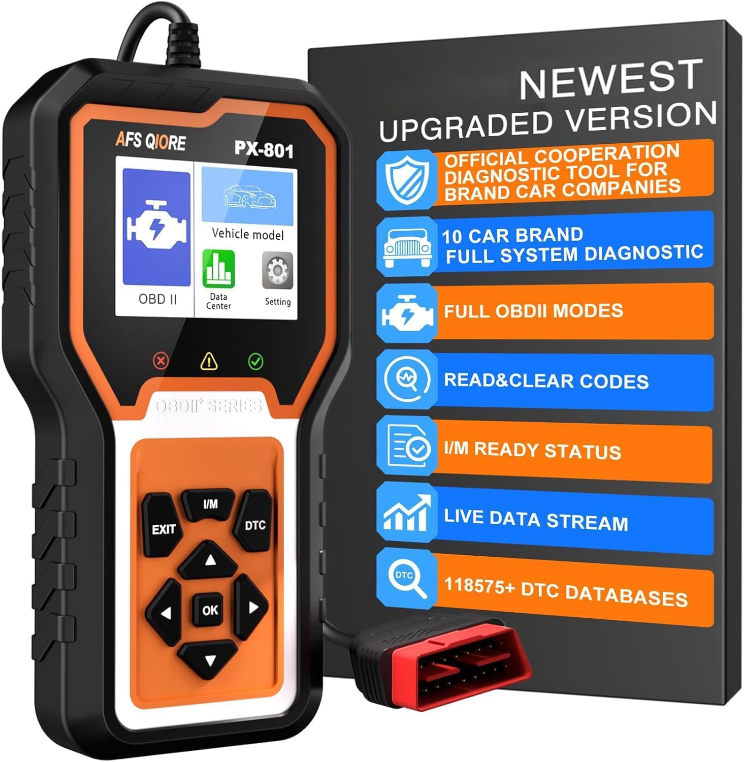 Photo 1 of OBD2 Scanner Check Engine Light Car Code Reader Clear Error Codes ABS SRS SAS Etc Full Vehicle System Diagnostics Tool Compatible with Toyota Honda Ford