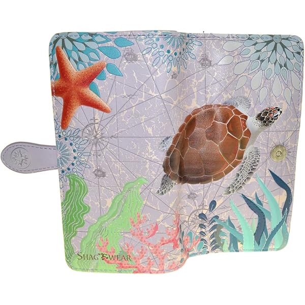 Amazon.com: Shag Wear Sea Turtle Large Wallet Vegan Faux Leather