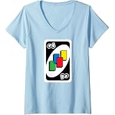 Womens UNO - Draw Four Card V-Neck T-Shirt
