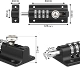 Spopal 2 Pack 120mm Combination Locking Bolt 4-Digit Keyless Door Latch Zinc view 2