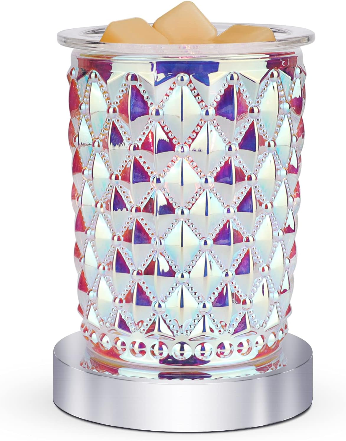 SALKING Touch Sensor Crystal Wax Melt Warmer with Dimmable, Electric Wax Warmer for Scented Wax,Oil Burner with 2 Edison Bulbs,Wax Melt Melter Fragrance Warmer for Home Decor