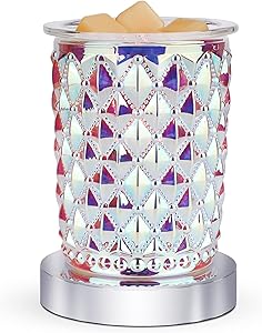 SALKING Touch Sensor Crystal Wax Melt Warmer with Dimmable, Electric Wax Warmer for Scented Wax,Oil Burner with 2 Edison Bulbs,Wax Melt Melter Fragrance Warmer for Home Decor