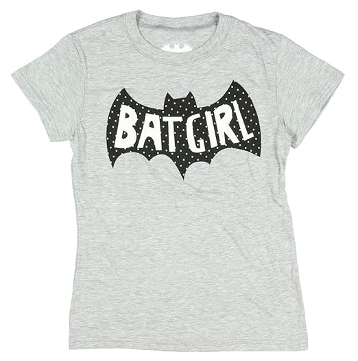 DC Comics Batgirl Girls Sugar Glitter Logo Heather T-shirt (L)