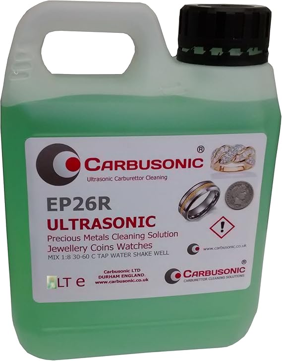Ultrasonic Cleaning Solution fluid 1LT Jewellery, coins, watches, for