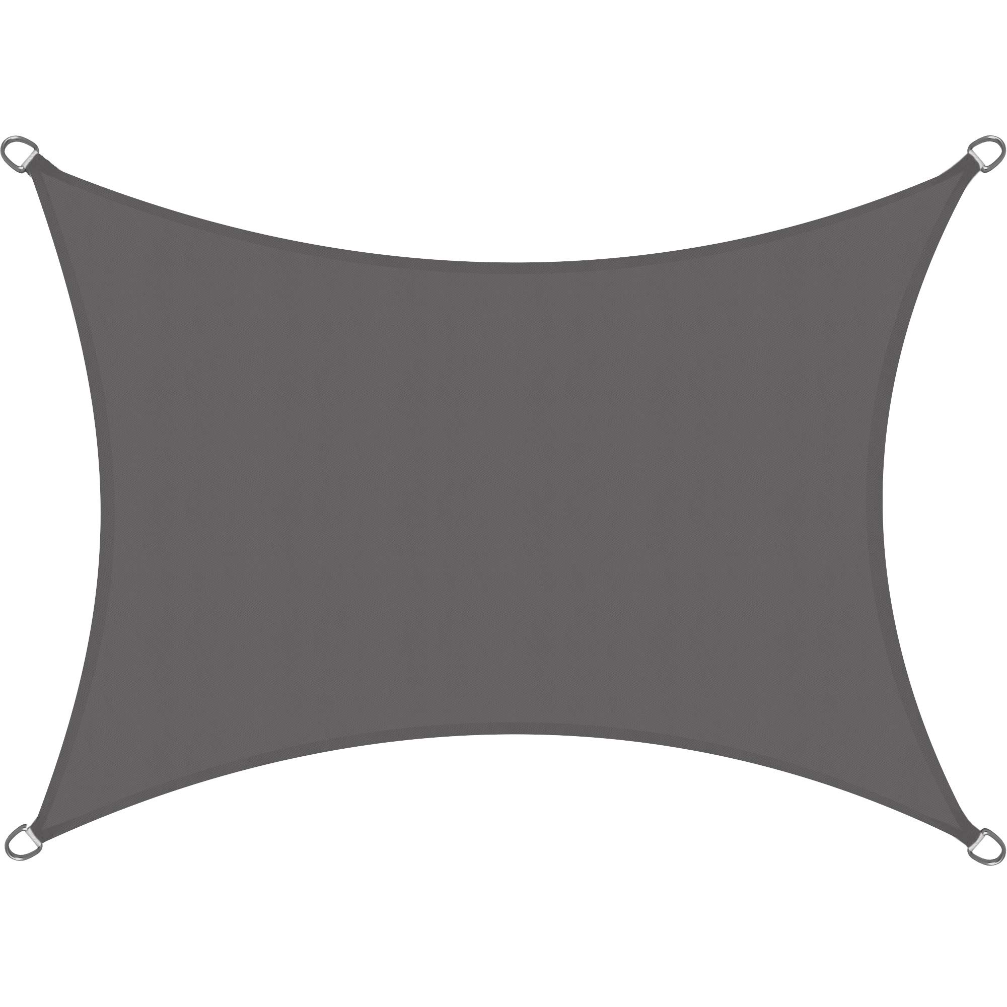 Sol Royal Rectangular Sun Shade Sail 4x2 m PES Breathable & UV-light resistant Sun Shades for Garden Sail Canopy Waterproof Terrace Balcony & Pool - 400x200 cm Anthracite - SolVision PS9