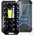 KJYFOANI for Unihertz Tank 3 Pro Case, with [ 1 x Screen Protector Tempered Glass Film], Black Soft Silicone Cover Shockproof Bumper Protection Case for Unihertz Tank 3 Pro (6.79") - XT24
