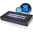 ASENTE 20 LED Lighted Base for Glass Art - Rectangular Satin Matte Black White Light Stand Base for 3D Art Glass, Room Decor and Gemstones and Crystals - AC/USB Adapter Powered (Black)