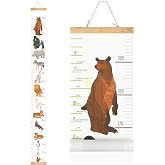 MIBOTE Growth Height Chart for Kids, Removable 79"x7.9" (Animal) | Canvas Height Measurement Ruler for Kids' Room &amp; Nursery Wall Decor &ndash; Removable, Reusable, Perfect Baby Shower Gift