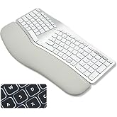 Macally Bluetooth Ergonomic Keyboard, Wireless Split Keyboard, Carpal Tunnel Comfort, Ergo Rechargeable Split Wrist Key Board - Backlit Apple 100 Key Layout for MacBook Pro/Air, iMac