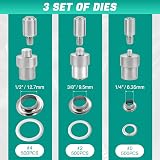 DASBET 3 Die Hand Press Grommet Machine with 1500 Grommets Eyelet Kit view 3