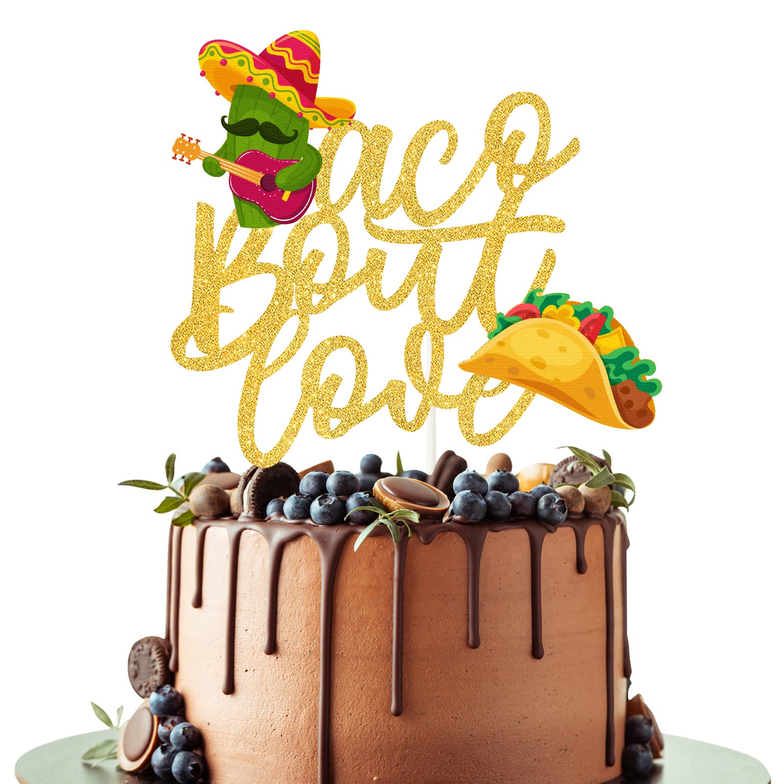 Photo 1 of GWING Taco Bout Love Cake Topper, Sign -Wedding Bachelorette Mexican Fiesta Theme Party Decorations - Bridal Shower Picks- Baby Decor Engagement Decorations, Gold
