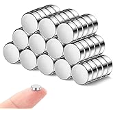 GOOZADA 60Pcs Refrigerator Magnets,6x2 mm Small Silver Fridge Magnet, Round Neodymium Magnets for Whiteboards, Refrigerator, 