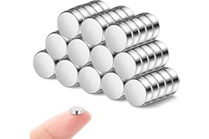 GOOZADA 60Pcs Refrigerator Magnets,6x2 mm Small Silver Fridge Magnet, Round Neodymium Magnets for Whiteboards, Refrigerator, 