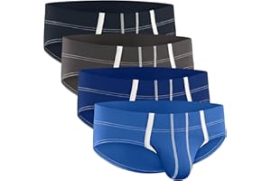 RM REAL MEN Real Men Bulge Enhancing Pouch Underwear for Men – 1 and 4 Pack Set - Nylon Sports Briefs ABCD Pouch