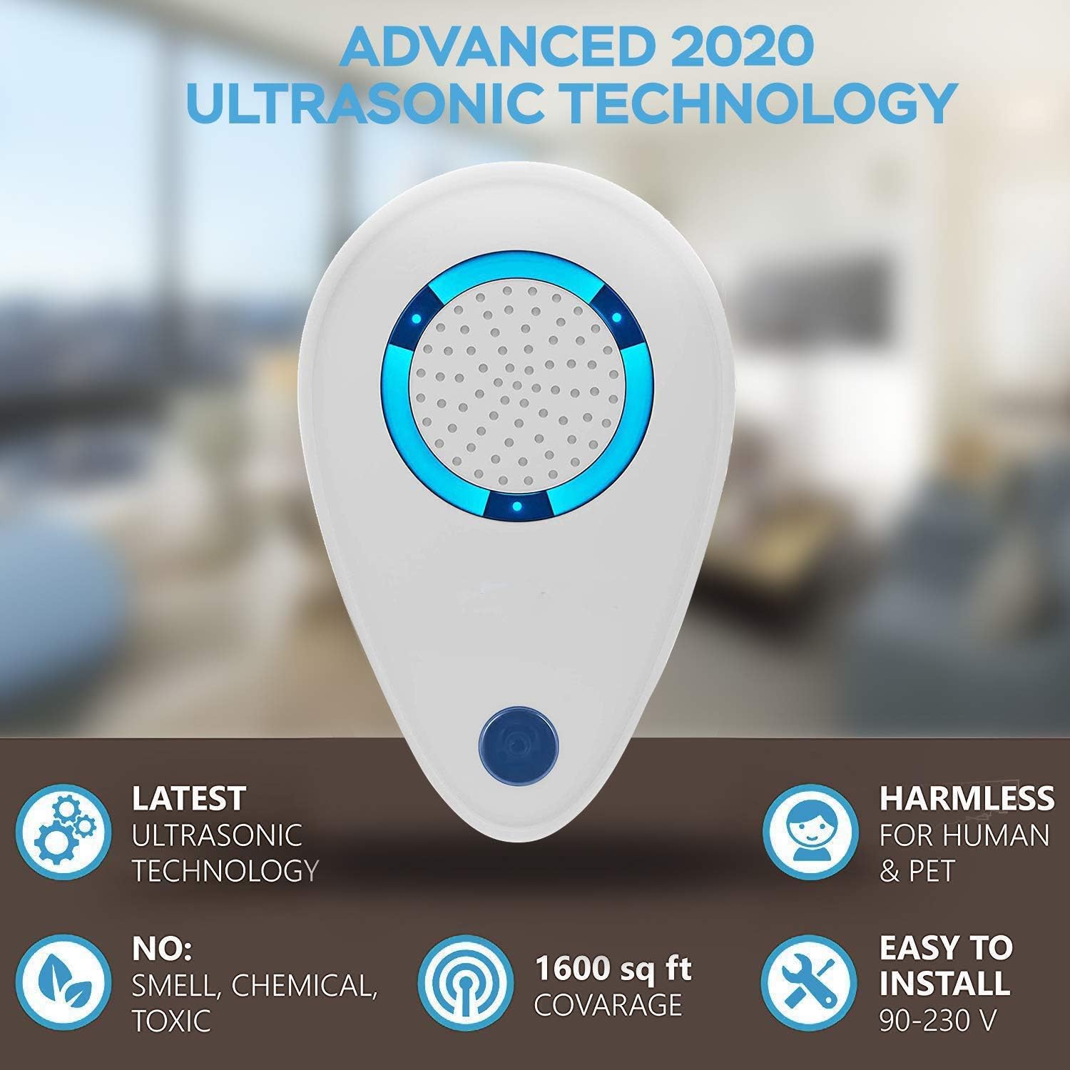 Ultrasonic Pest Repeller(4 Pack), 2021 Pest Control Ultrasonic Repellent, Electronic Repellant - Bug Repellent for Ant, Mosquito, Mice, Spider, Roach, Rat, Flea, Fly: Garden & Outdoor